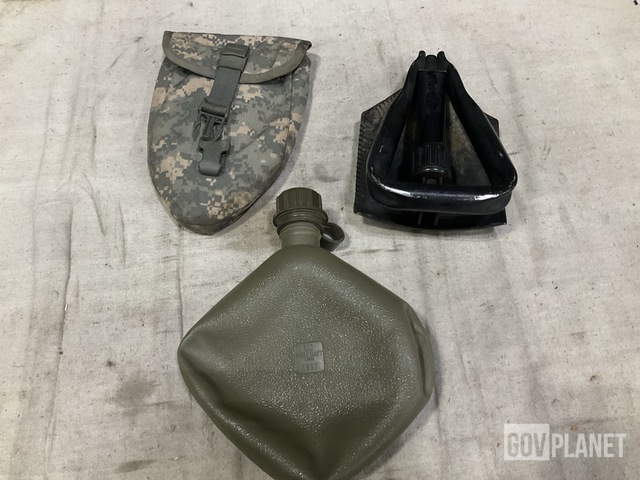 (9) Entrenching Tools, (147) Assorted Pouches, (18) Bandoleers & Assorted Items