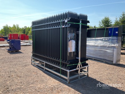 Quantity of (30) 9 ft 9 in x 6 ft Powder Coated Fencing (Unused)