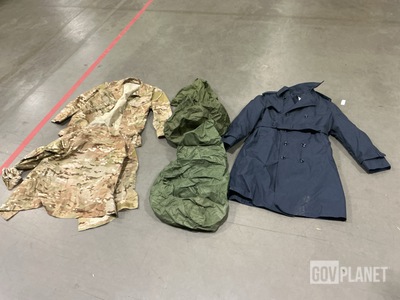 (9) Field Shirts, (6) All-Weather Coats, (5) Clothing Bags & Assorted Items