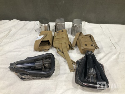 (47) Radio Covers, (7) Entrenching Hand Tools & Assorted Items
