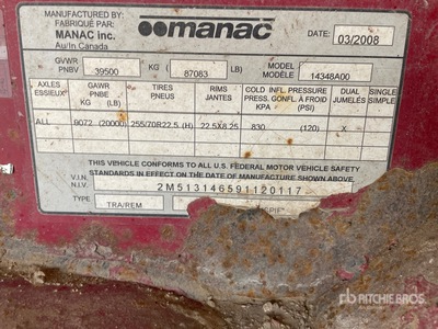 2009 Manac 10248101 Flatbed Trailer