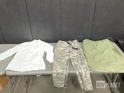 (2) Pairs of Pants, (33) Food Service Uniform Smocks & Assorted Items