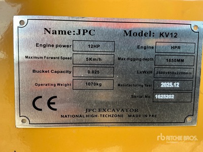 2025 JPC KV12 Minigraafmachine (Unused)