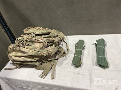(227) Individual Equipment Suspenders, (2) Equipment Bags & Assorted Items