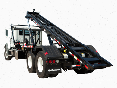 2027 Mack GR64B Granite w/Galbreath U5-OR-174 Hoist & Pioneer Strong-Arm Rack n' Pinion شاحنة لرفع ووضع الحاويات