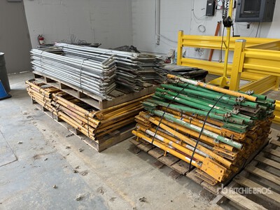 Quantity of (12) Bil-Jax Scaffolding Guard Rails, (78) Mid Posts, & (38) Rails