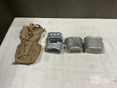 (183) Canteen Pouches, (130) Water Canteen Cups & Assorted Items