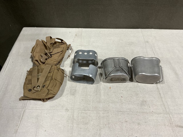 (183) Canteen Pouches, (130) Water Canteen Cups & Assorted Items
