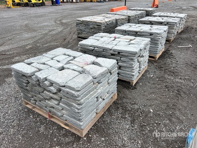 Quantity of (5) Pallets of 2 in Tumbled Irregular Bluestone Pavers