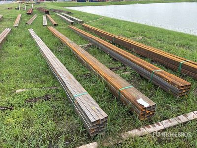Quantity of (12) 2025 Kit Containers 2 in x 3 in x 24 ft Steel Rectangular Tubing (Unused)