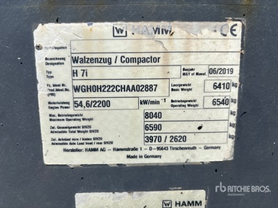 2019 Hamm H7I جهاز ضاغط  الأسطوانة الناعمة