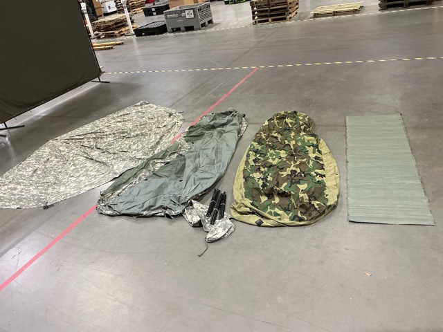 (4) Improved Combat Shelters, (7) Bivy Covers & Assorted Items