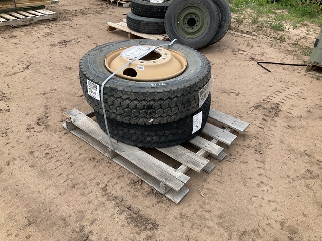 (2) Michelin 275/70R22.5 Tires w/Wheels