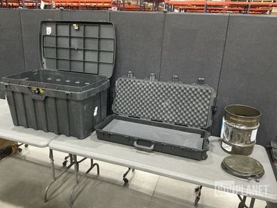 (4) Storage Trunks, (5) Assorted Storage Cases & (1) Metal Drum