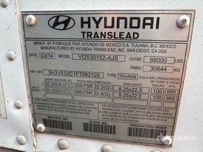 2015 Hyundai 53 ft T/A Przyczepa furgon