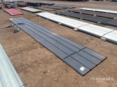 Quantity of (20) 20 ft x 3 ft Grey Metal Roof Panels Materiale edile (Unused)