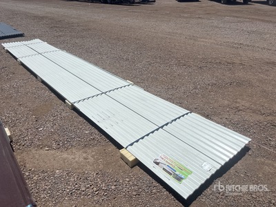 Quantity of (20) 20 ft x 3 ft White Metal Roof Panels Materiale edile (Unused)
