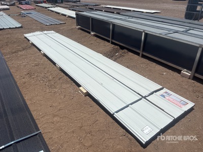 Quantity of (30) 16 ft x 3 ft White Metal Roof Panels (Unused)
