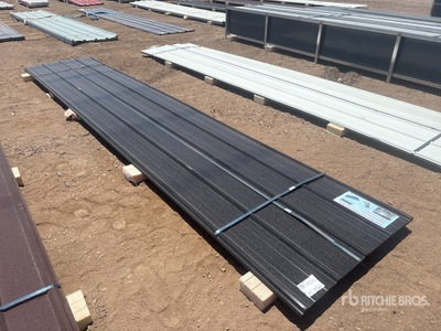 Quantity of (30) 16 ft x 3 ft Black Metal Roof Panels (Unused)