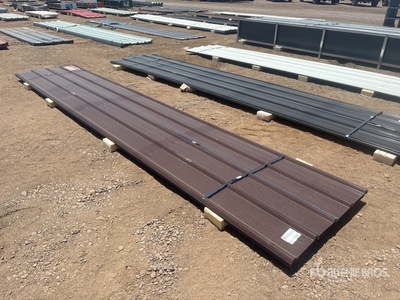 Quantity of (30) 16 ft x 3 ft Brown Metal Roof Panels (Unused)