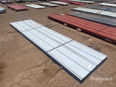 Quantity of (100) 12 ft x 3 ft White Metal Roof Panels (Unused)