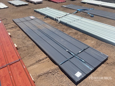 Quantity of (70) 12 ft x 3 ft Grey Metal Roof Panels (Unused)