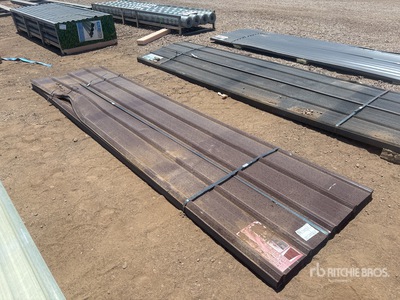 12 ft x 3 ft Brown Metal Roof Panels (Unused)