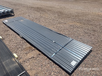 Quantity of (70) 12 ft x 3 ft Grey Metal Roof Panels (Unused)