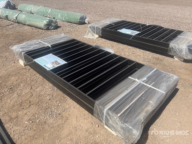 Quantity of (10) 7.9 ft x 3.3 ft Black Galvanized Steel Fencing