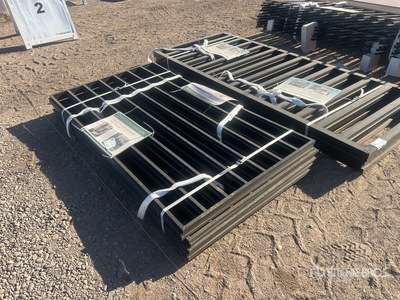 Quantity of (10) 5.9 ft x 3.3 ft Black Galvanized Steel Fencing