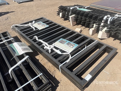 Quantity of (5) 7.9 ft x 3.3 ft Black Welded Galvanized Steel Fencing