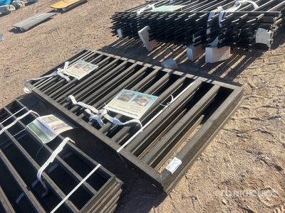 Quantity of (5) 7.9 ft x 3.3 ft Black Welded Galvanized Steel Fencing