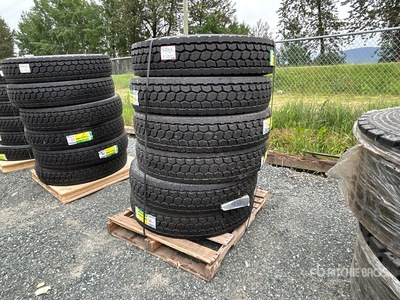 Quantity of (6) Grizzly 11R24.5 Pneus - Fits Semi Truck