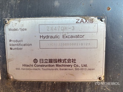 2007 Hitachi ZX470H Tracked Excavator