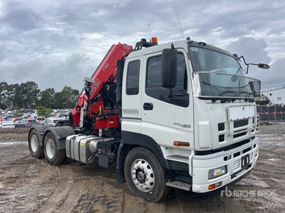 2018 Isuzu Giga CXY Series 6x4 w/Fassi 5.25 Ton F185 Hydraulic Knuckle Boom Crane Cabeza Tractora Cabina Dormitorio
