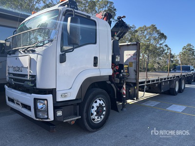 Fassi F120 on 2020 Isuzu FVY Series 6x4 Flatbed Truck with Crane