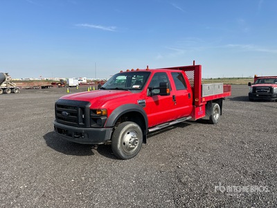 2008 Ford F-550 4x2 Crew Cab Flatbed Dump Truck