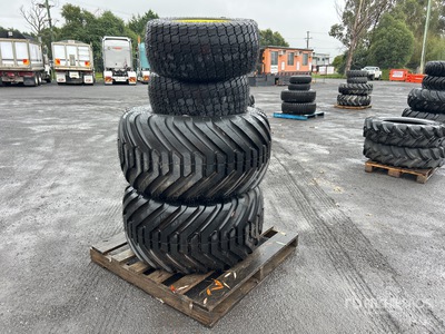 Quantity of (2) 27x12LL-15 & (2) 550/45x22.5 Wheels (Unused)