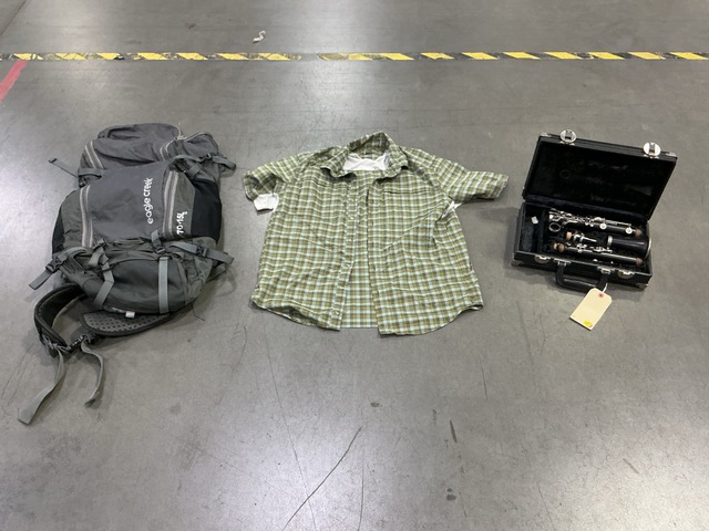 (1) Clarinet, (5) Assorted Men's Shirts & Assorted Items