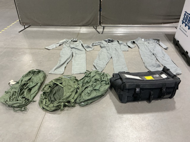 (1) Medical Supply Backpack, (13) Utility Coveralls & Assorted Items
