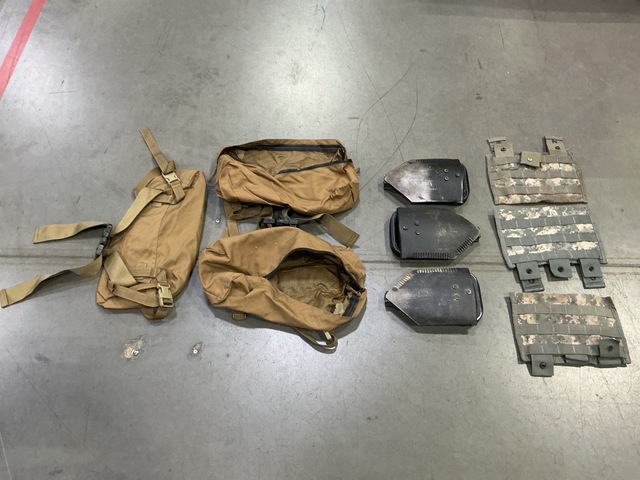 (7) Entrenching Tools, (32) M4 Three Mag Pouches & Assorted Items
