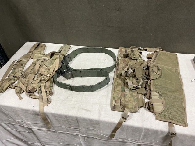 (24) Tactical Assault Panels, (17) Individual Equipment Belts & Assorted Items