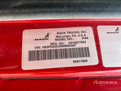 2022 Mack PI64 T/A Dump Truck