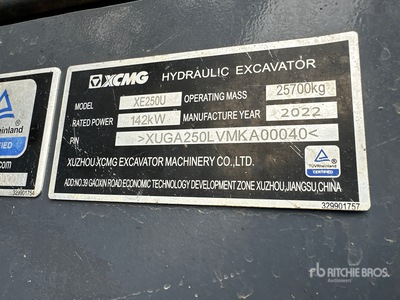 2022 XCMG XE250U Tracked Excavator