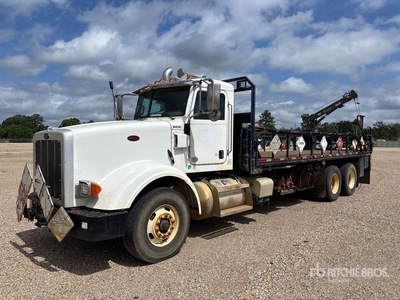 2020 Peterbilt 367 6x4 Flatbed Truck with Crane