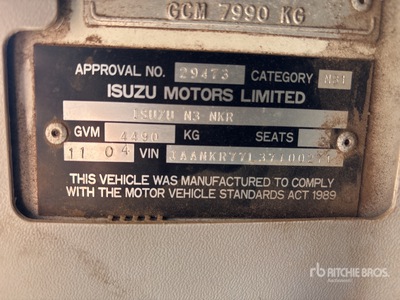 2004 Isuzu NPR 4x2 Pressure Cleaning Truck