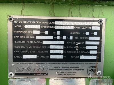 2020 Gallegos 30 ft T/A Semirremolque de Volteo / End Dump Trailer