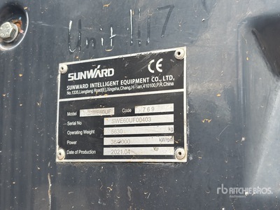 2021 Sunward SWE60UF Mini Excavator