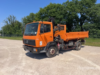 1996 Hiab 081A 4180 kg Articulated Boom on 1997 Mercedes-Benz B1217N37 4x2 Camion Tri - Benne Avec Grue Tipper Truck w/Crane