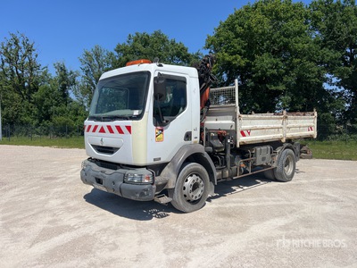 2005 Palfinger PK7501 5200 kg Articulated Boom on 2005 Renault Midlum 220 DCI 4x2 Camion Benne Avec Grue Tipper Truck w/Crane
